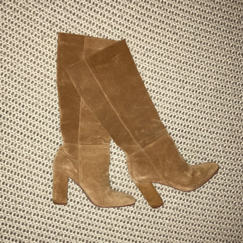 Chinese Laundry brand Suede Block Heel Knee-High Boots